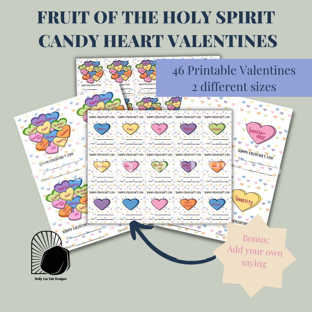 Fruit of The Holy Spirit Candy Heart Valentines