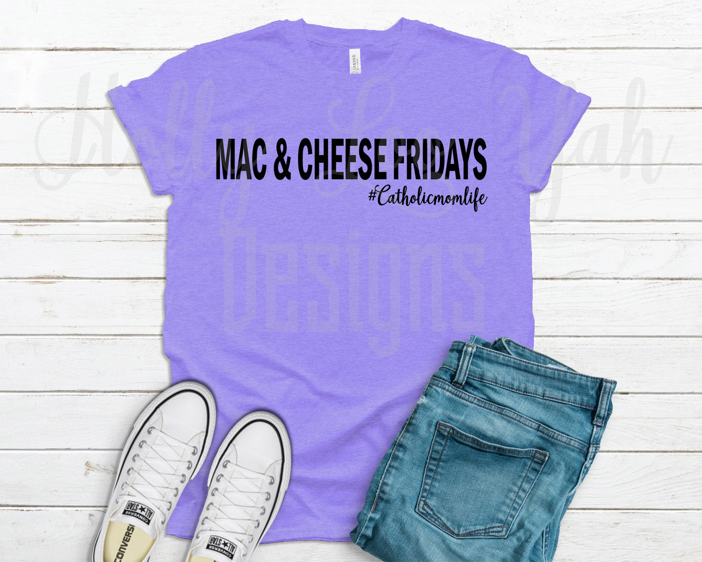 Mac and Cheese Fridays T-shirt Purple