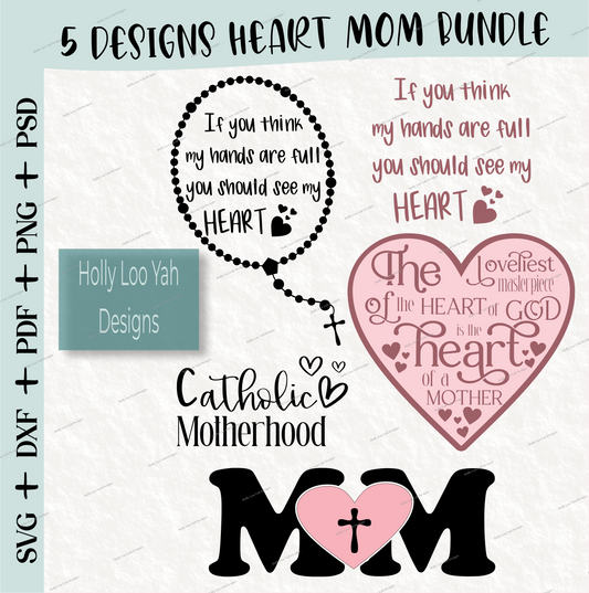 Heart Mom 5 Designs SVG Bundle
