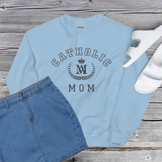 Catholic Mom University Sweatshirt Light Blue