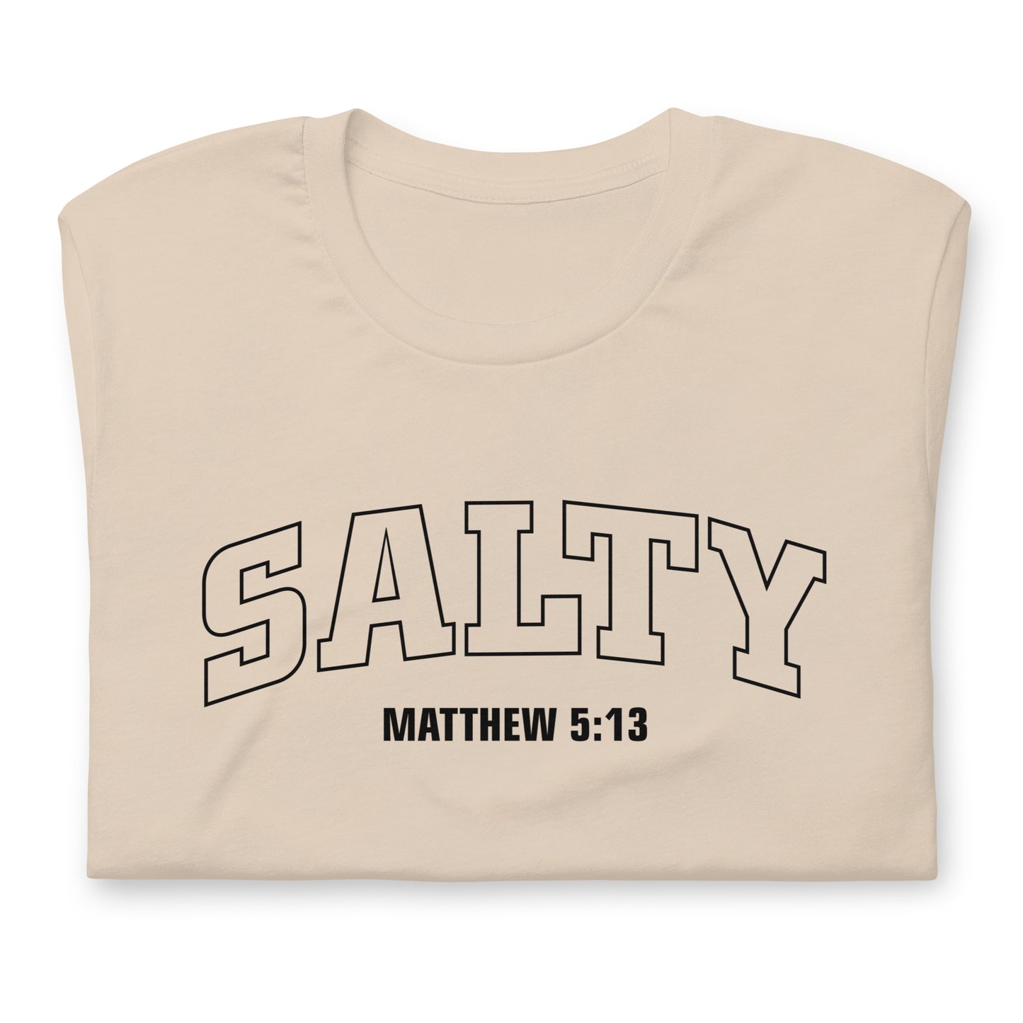 SALTY Matthew 5:13 T-shirt in Soft Cream with Black lettering