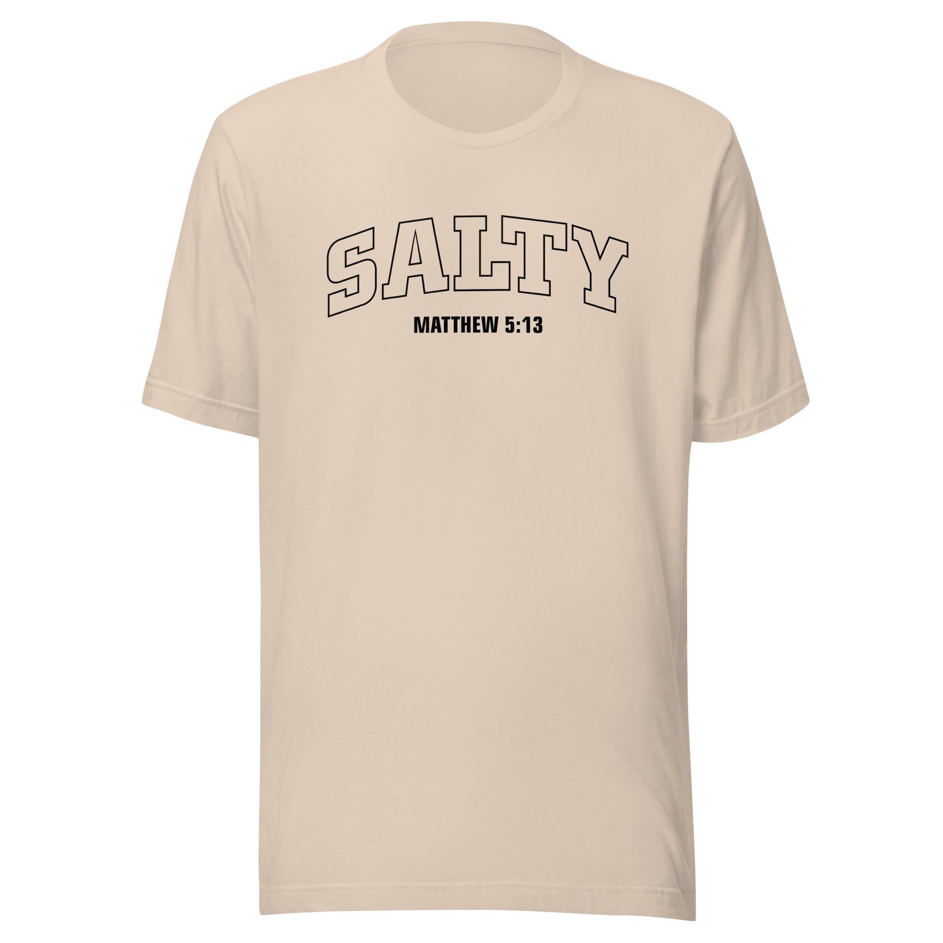 SALTY Matthew 5:13 T-shirt in Soft Cream with Black lettering